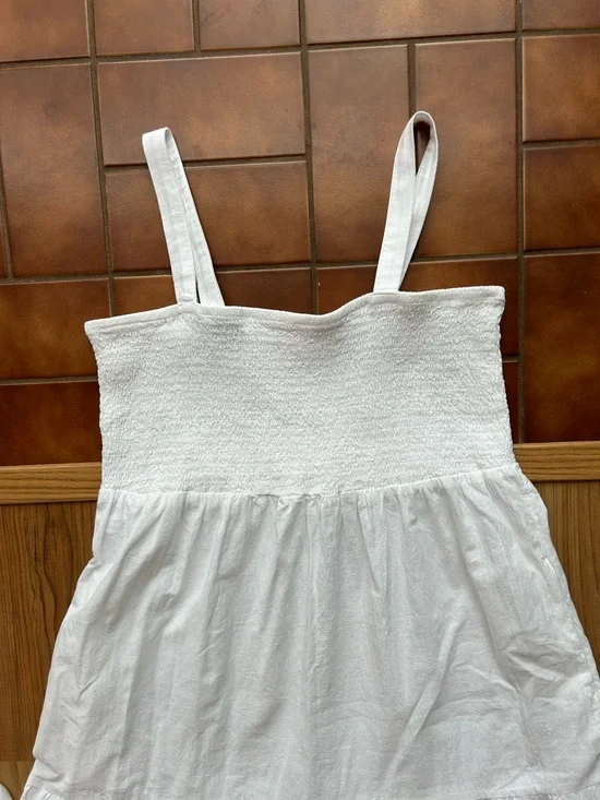 Joe Fresh White Tiered Smocked Midi Sundress - Picture 3 of 6